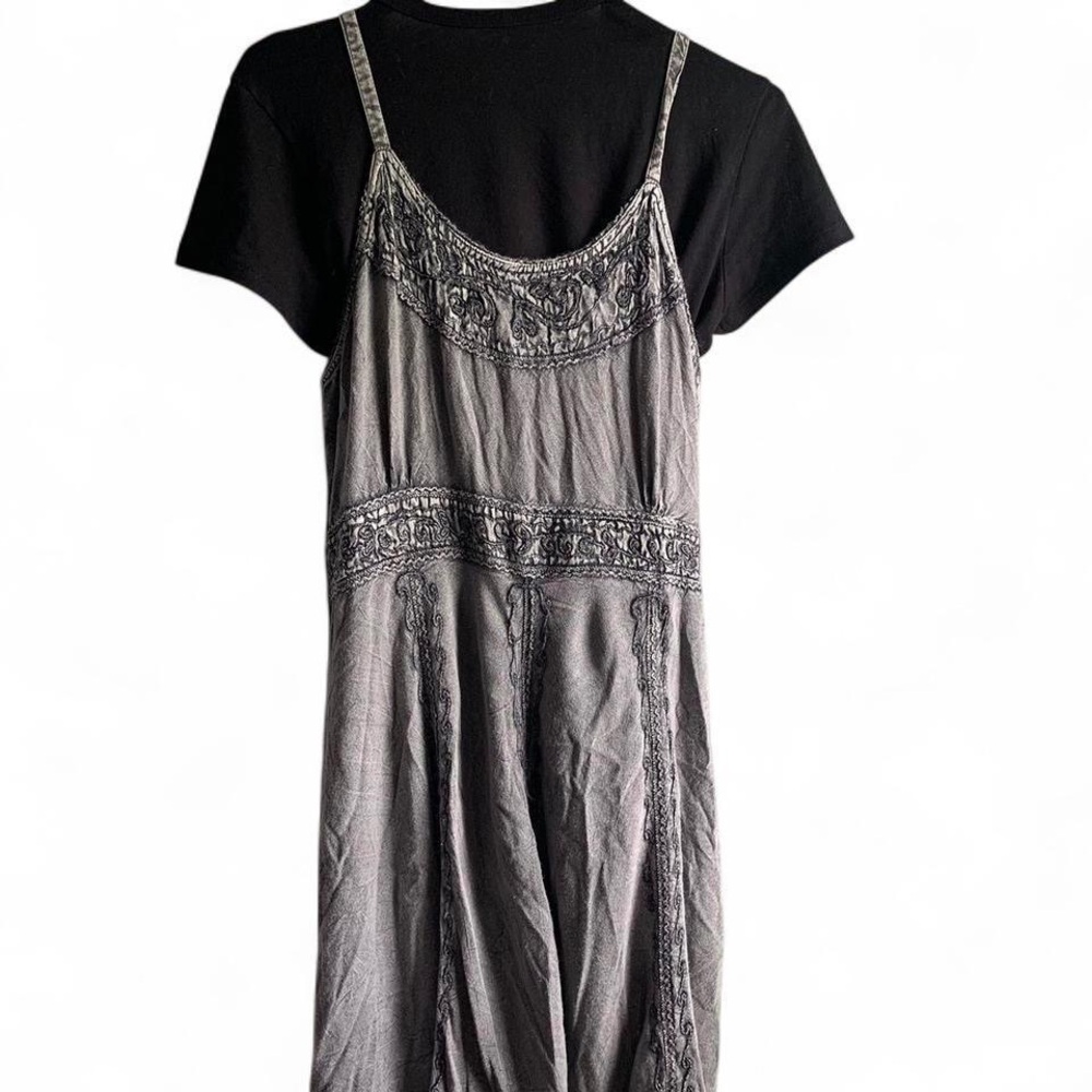 Grey 90s Mini Slip Dress